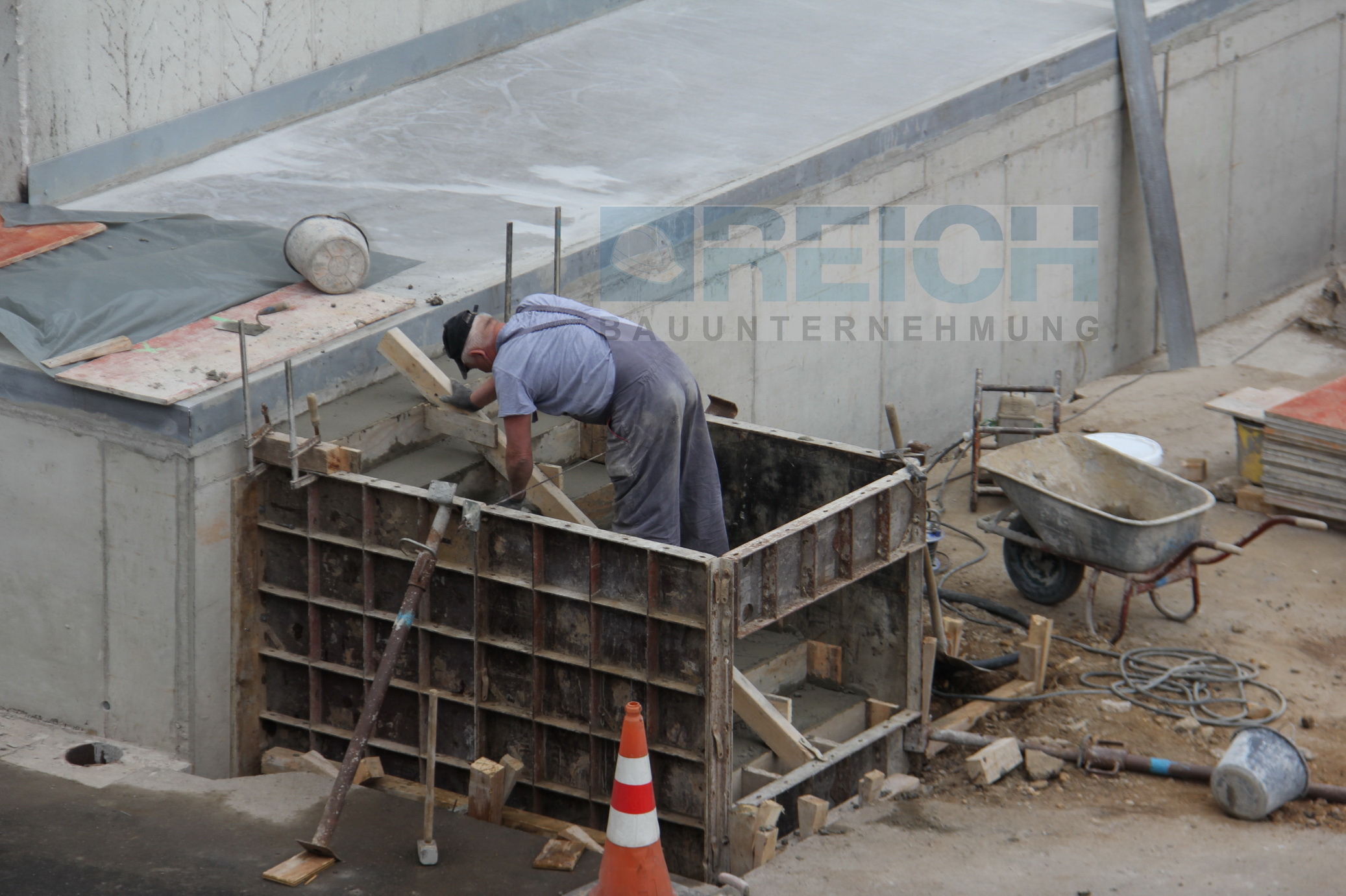 Schalung Treppe; Foto: REICH Bauunternehmung